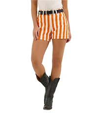 Wrangler x Whataburger Cowboy Orange and White Stripe High Rise Shorts