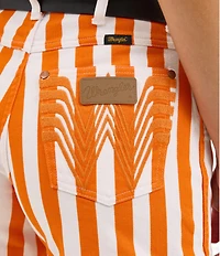 Wrangler x Whataburger Cowboy Orange and White Stripe High Rise Shorts
