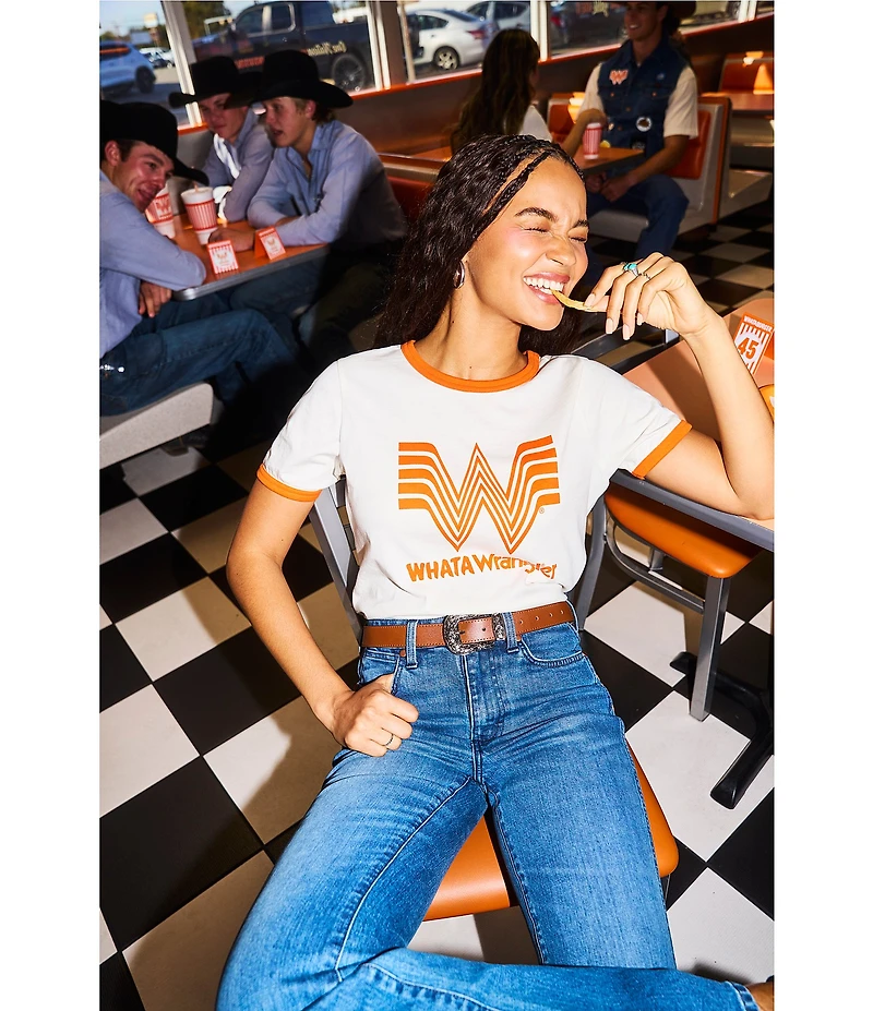 Wrangler x Whataburger Ringer #double;Flying W#double; Crew Neck Short Sleeve Tee