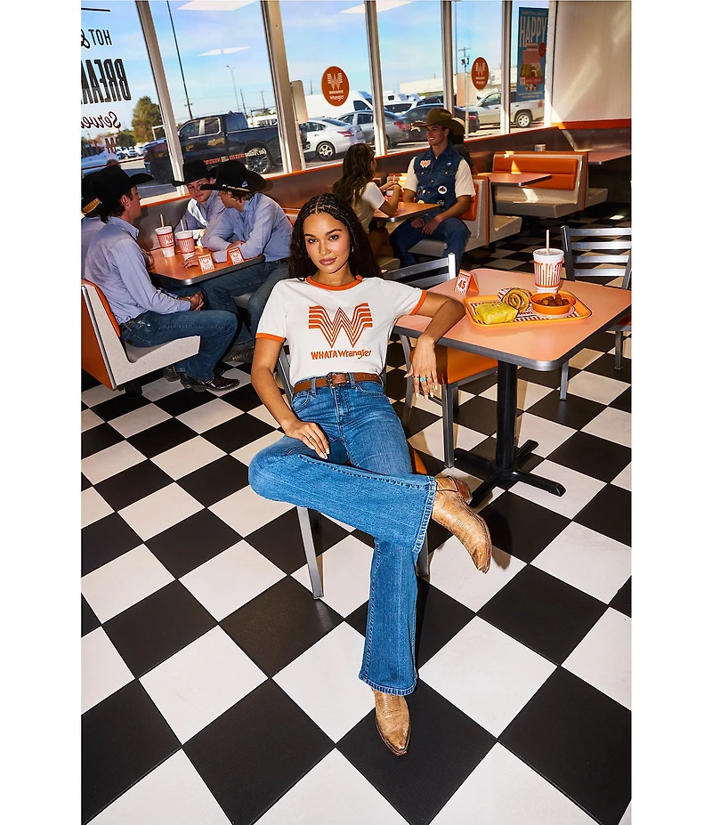 Wrangler x Whataburger Ringer #double;Flying W#double; Crew Neck Short Sleeve Tee
