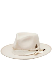 Wyeth Bennie Suede Band Cashmere Wool Feather Fedora Hat