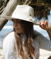 Wyeth Bennie Suede Band Cashmere Wool Feather Fedora Hat