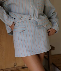 Gianni Bini x Cyd Morris The Pam Denim Stripe Mini Skirt