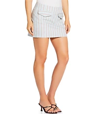 Gianni Bini x Cyd Morris The Pam Denim Stripe Mini Skirt