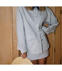 Gianni Bini x Cyd Morris The Pam Denim Stripe Mini Skirt