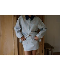 Gianni Bini x Cyd Morris The Pam Denim Stripe Mini Skirt