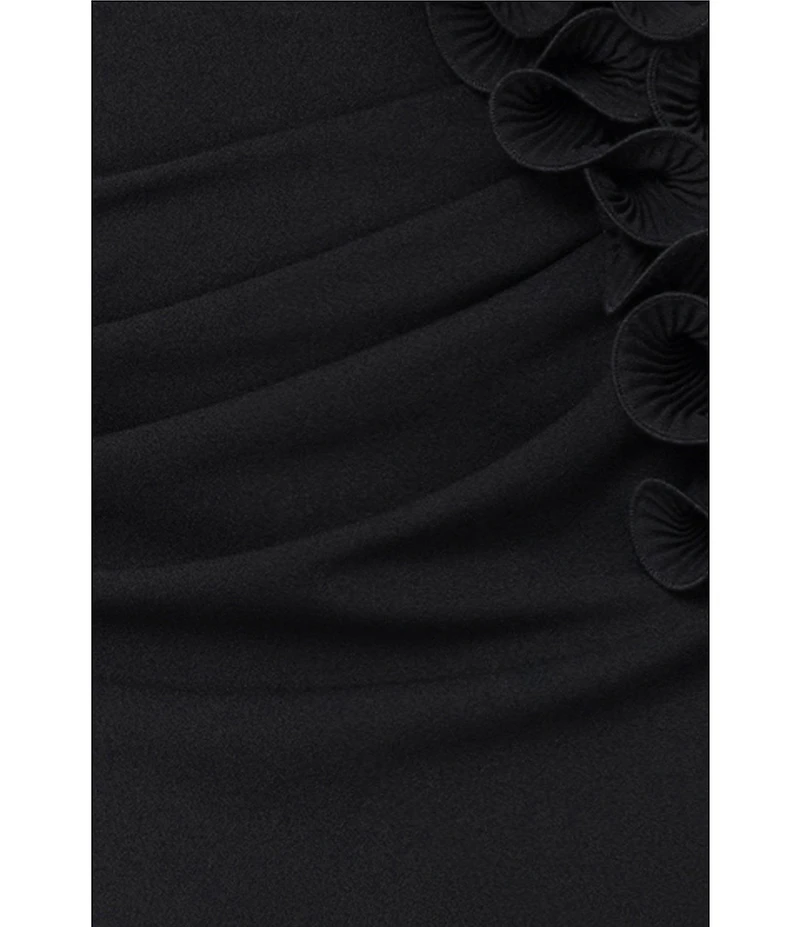 Xscape 3D Ruffle Strapless Midi Dress