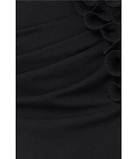 Xscape 3D Ruffle Strapless Midi Dress