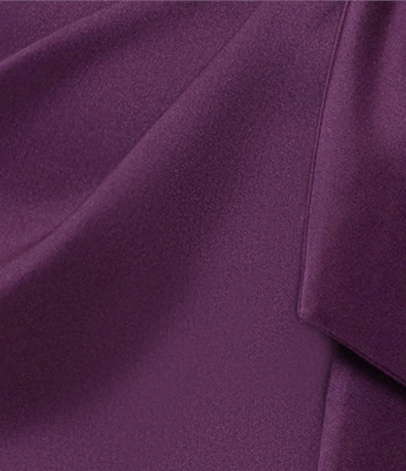 Xscape Asymmetrical Neck Stretch Mikado Long Dress