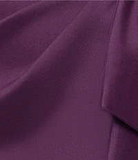 Xscape Asymmetrical Neck Stretch Mikado Long Dress