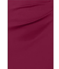 Xscape Asymmetrical Neckline Cap Sleeve Ruched Ruffle Front Scuba Crepe Gown