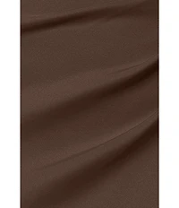 Xscape Asymmetrical Neckline Cap Sleeve Ruched Scuba Crepe Sheath Gown