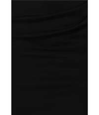Xscape Asymmetrical Neckline Cap Sleeve Ruched Scuba Crepe Sheath Gown