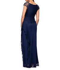 Xscape Beaded Off-the-Shoulder Sheath Rouched Dress