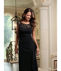 Xscape Beaded Off-the-Shoulder Sheath Rouched Dress