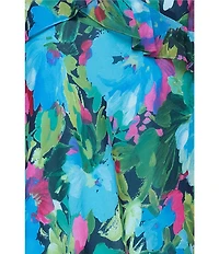 Xscape Chiffon Floral Print Tiered Ruffle Long Dress