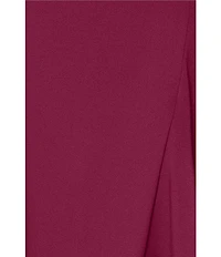 Xscape Halter Neck Scuba Crepe Side Ruffle Sheath Gown
