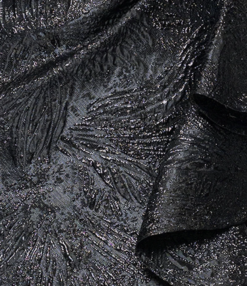 Xscape Jacquard Metallic Off-The-Shoulder A-Line Gown