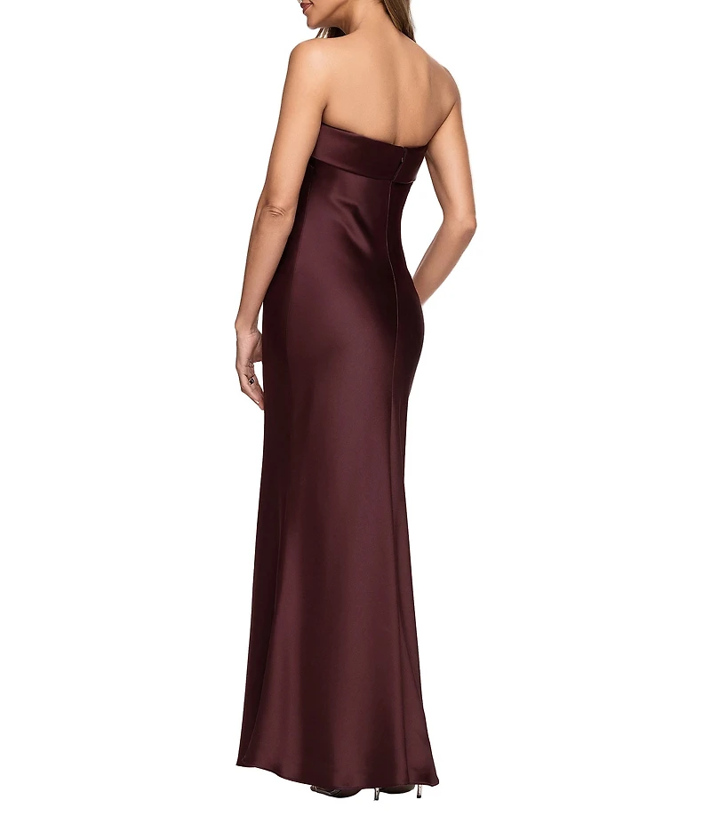 Xscape Long Satin Strapless Gown