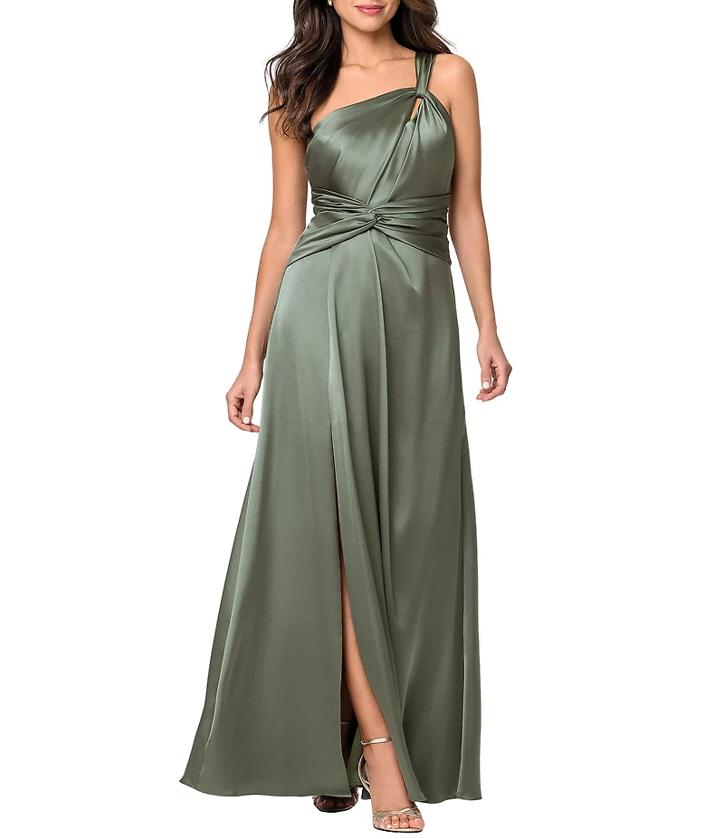 Xscape Long Satin Twist Gown