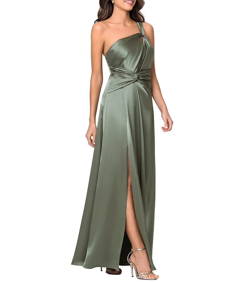Xscape Long Satin Twist Gown