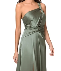 Xscape Long Satin Twist Gown