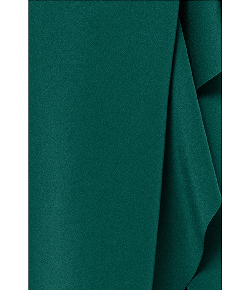 Xscape Off the Shoulder Ruffle Crepe Gown