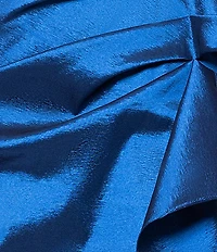 Xscape Off The Shoulder Taffeta Front Ruffle Dress