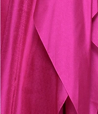 Xscape One Shoulder Cascading Side Ruffle Organza A-Line Dress