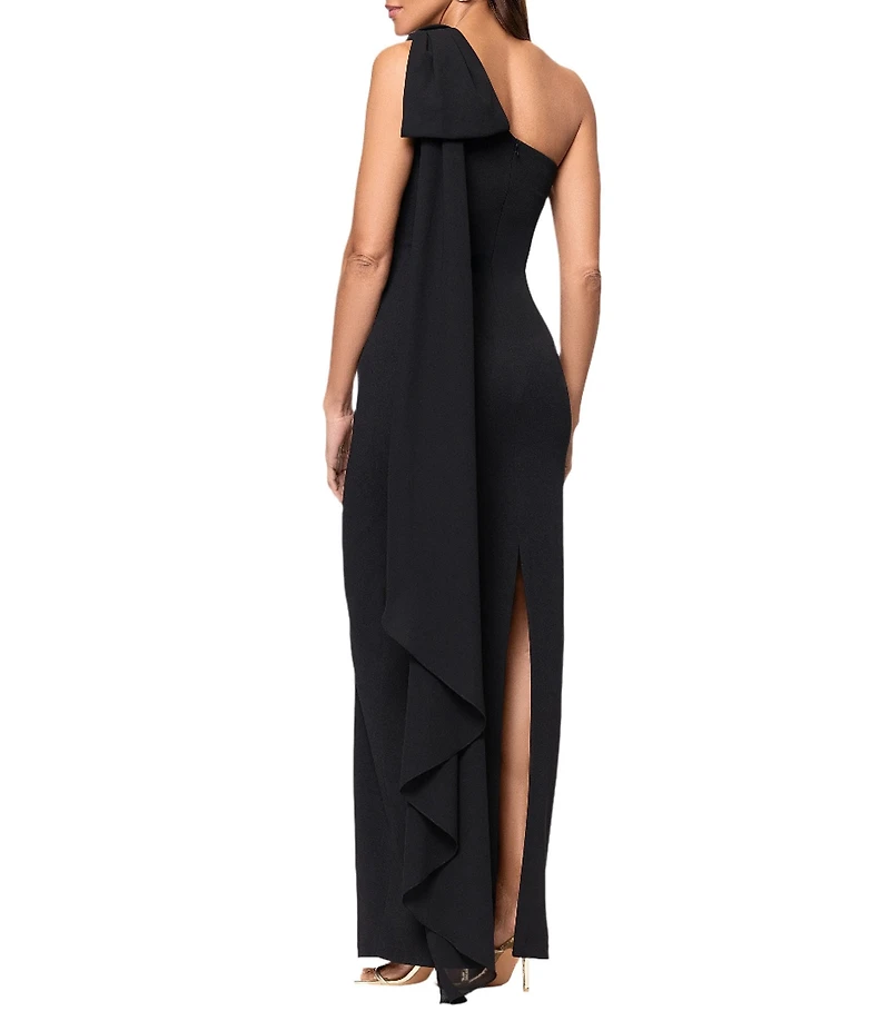 Xscape One Shoulder Chiffon Drape Dress