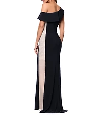 Xscape One Shoulder Rhinestone Mermaid Gown