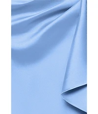 Xscape One Shoulder Sheath Side Ruffle Long Dress