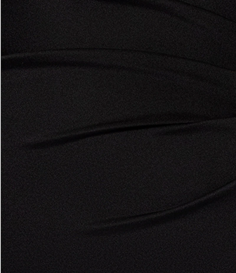 Xscape One Shoulder Side Ruffle Scuba Crepe Gown