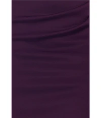 Xscape Petite Size Asymmetrical Neck Short Sleeve Sheath Gown