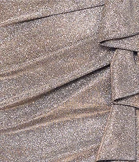 Xscape Petite Size Foil Knit Off The Shoulder Gown