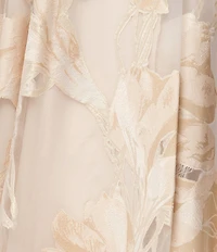 Xscape Petite Size Jacquard Burnout Strapless Gown
