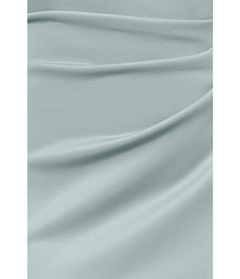 Xscape Petite Size One Shoulder Side Ruffle Scuba Crepe Gown