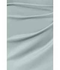 Xscape Petite Size One Shoulder Side Ruffle Scuba Crepe Gown