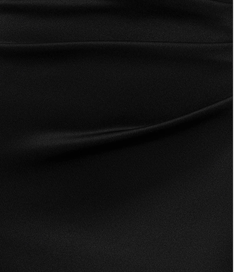 Xscape Petite Size Scuba Straight Neck Off The Shoulder Cascade Ruffle Gown