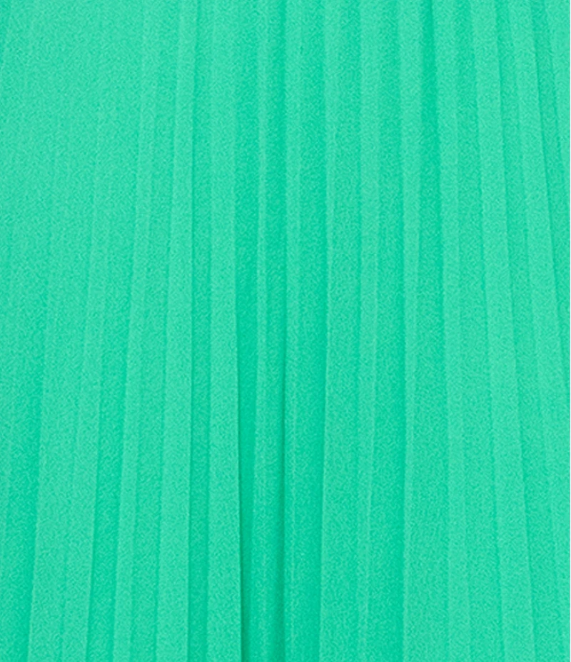 Xscape Pleated Chiffon Split V-Neck Sleeveless A-Line Gown