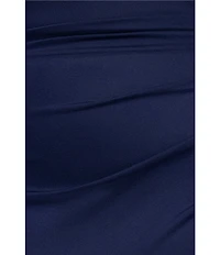 Xscape Plus Size Boat Neck Short Sleeve Mesh Beaded Yoke Gown