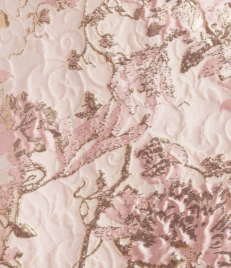 Xscape Plus Size Off-The-Shoulder Sweetheart Neck Short Sleeve Brocade Ball Gown