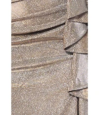 Xscape Plus Size Off-the-Shoulder Sweetheart Neck Short Sleeve Cascading Ruffle Sheath Dress