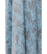 Xscape Plus Size Ruffled One Shoulder Crinkled Foil A-Line Gown