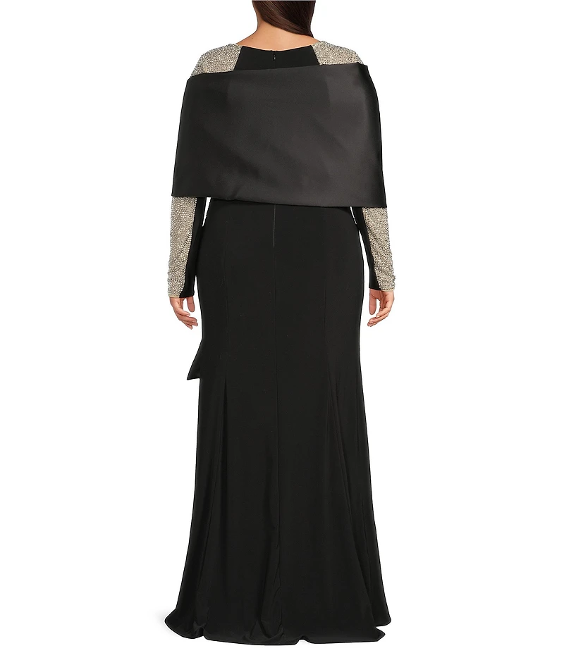 Xscape Plus Size Satin Shawl Bow Wrap