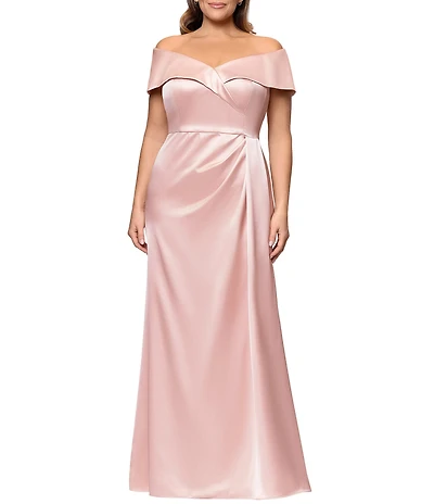 Xscape Plus Size Sweetheart Neck Off The Shoulder Sleeveless A-Line Gown