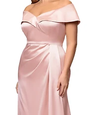 Xscape Plus Size Sweetheart Neck Off The Shoulder Sleeveless A-Line Gown