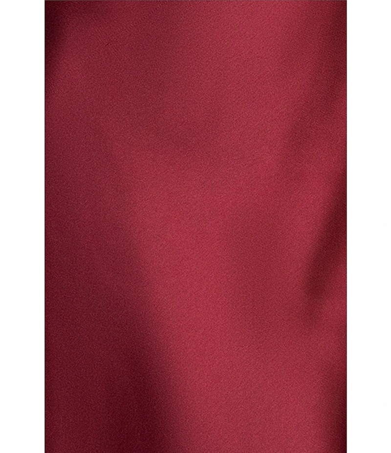 Xscape Satin Cross Front Halter Neck Sleeveless Tie Back Gown