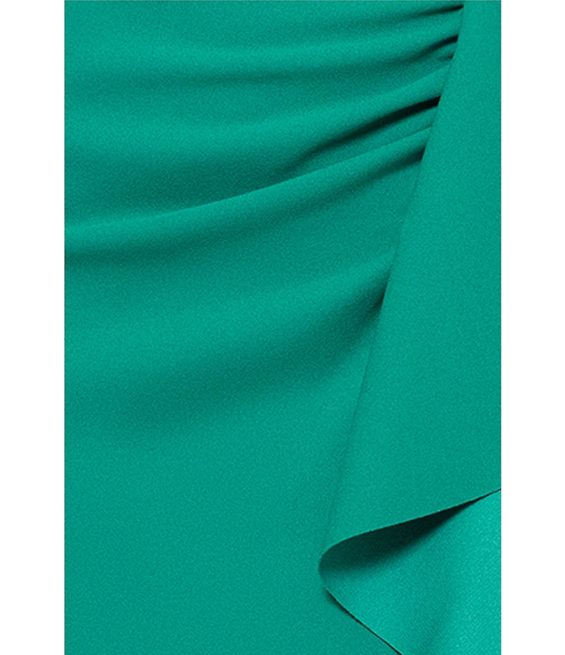 Xscape Scuba Crepe Square Neck Sleeveless Ruffle Sheath Gown