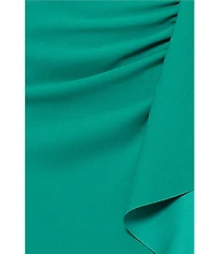 Xscape Scuba Crepe Square Neck Sleeveless Ruffle Sheath Gown